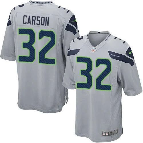 Men Seattle Seahawks 32 Chris Carson Nike Grey Game NFL Jersey